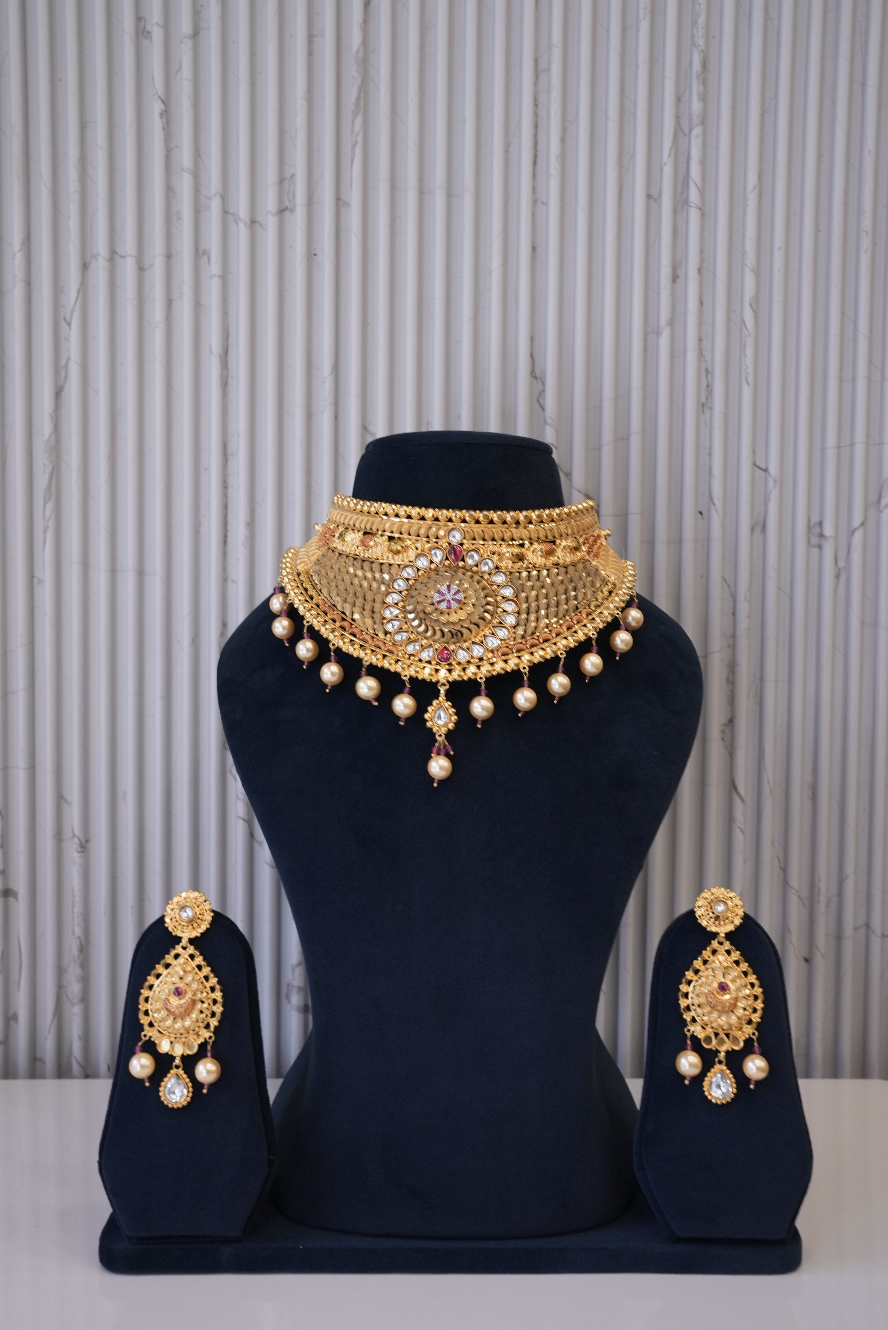 The Regal Bloom, Necklace, Gold Patra demi-fine jewellery, SKU N_CH_2 image 0