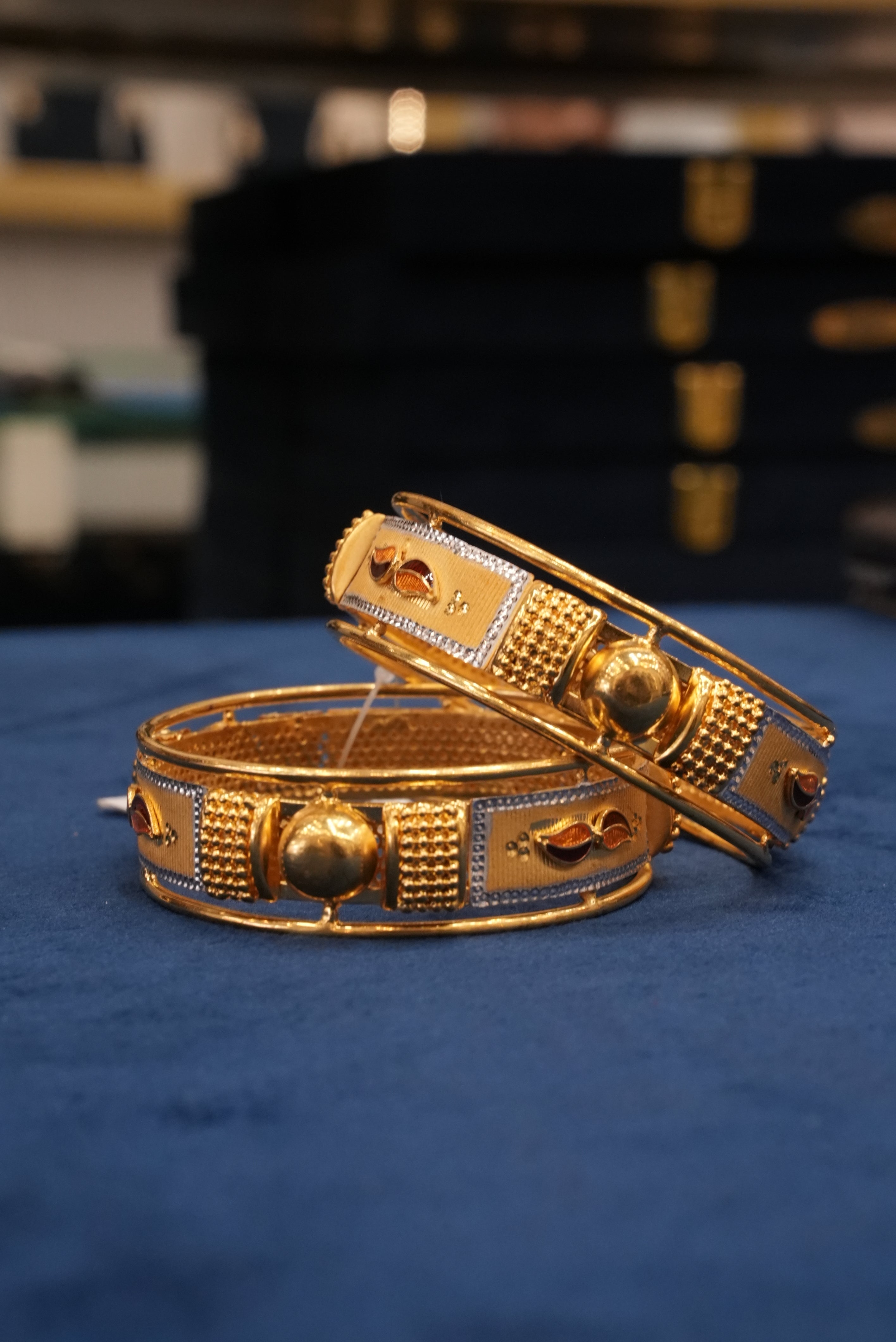 Riwaayat, Bangles & Kadas, Gold Patra demi-fine jewellery, Size 2.4, SKU BK_L_14 image 1