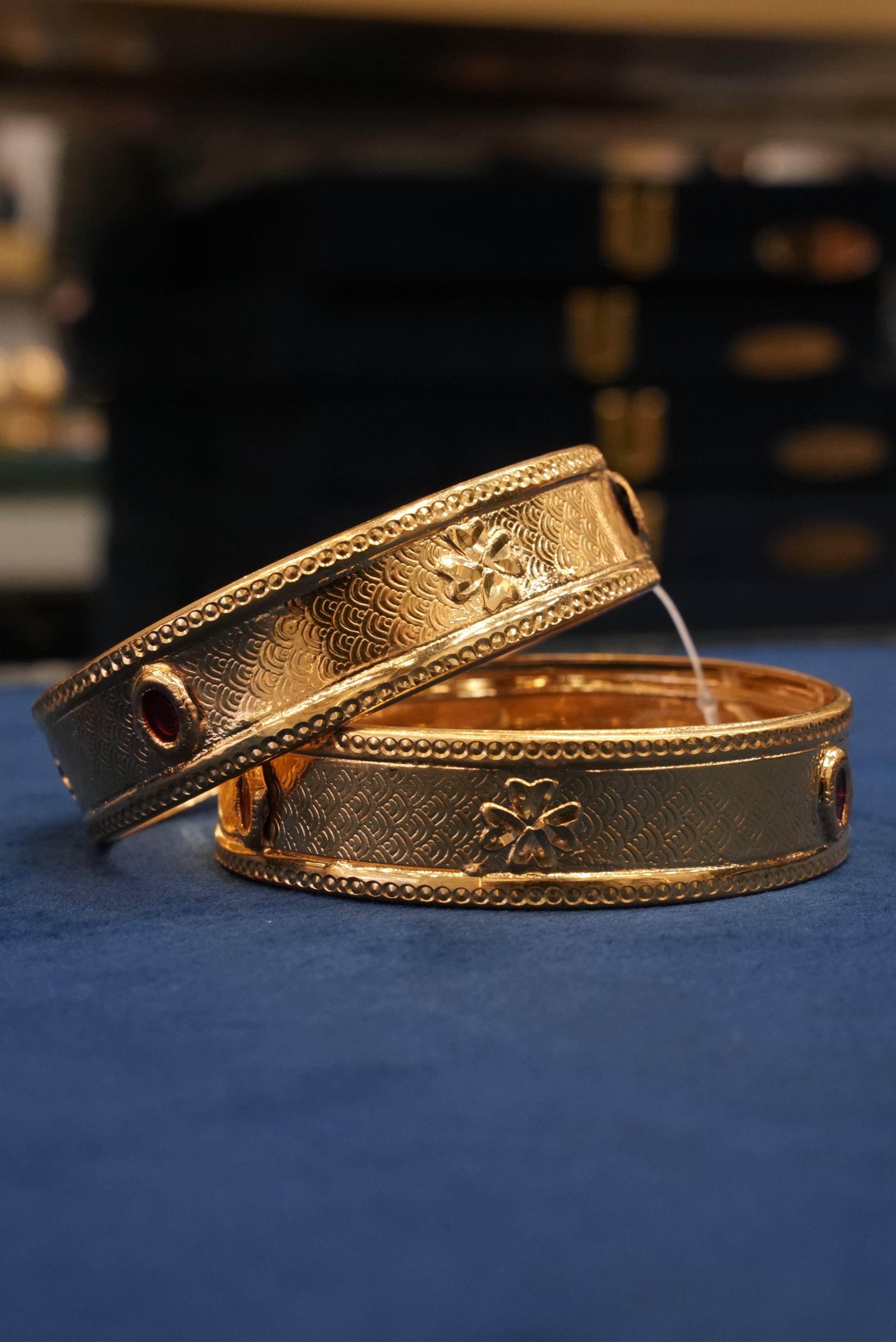 Desi Luxe, Bangles & Kadas, Gold Patra demi-fine jewellery, Size 2.10, SKU BK_L_51 image 1
