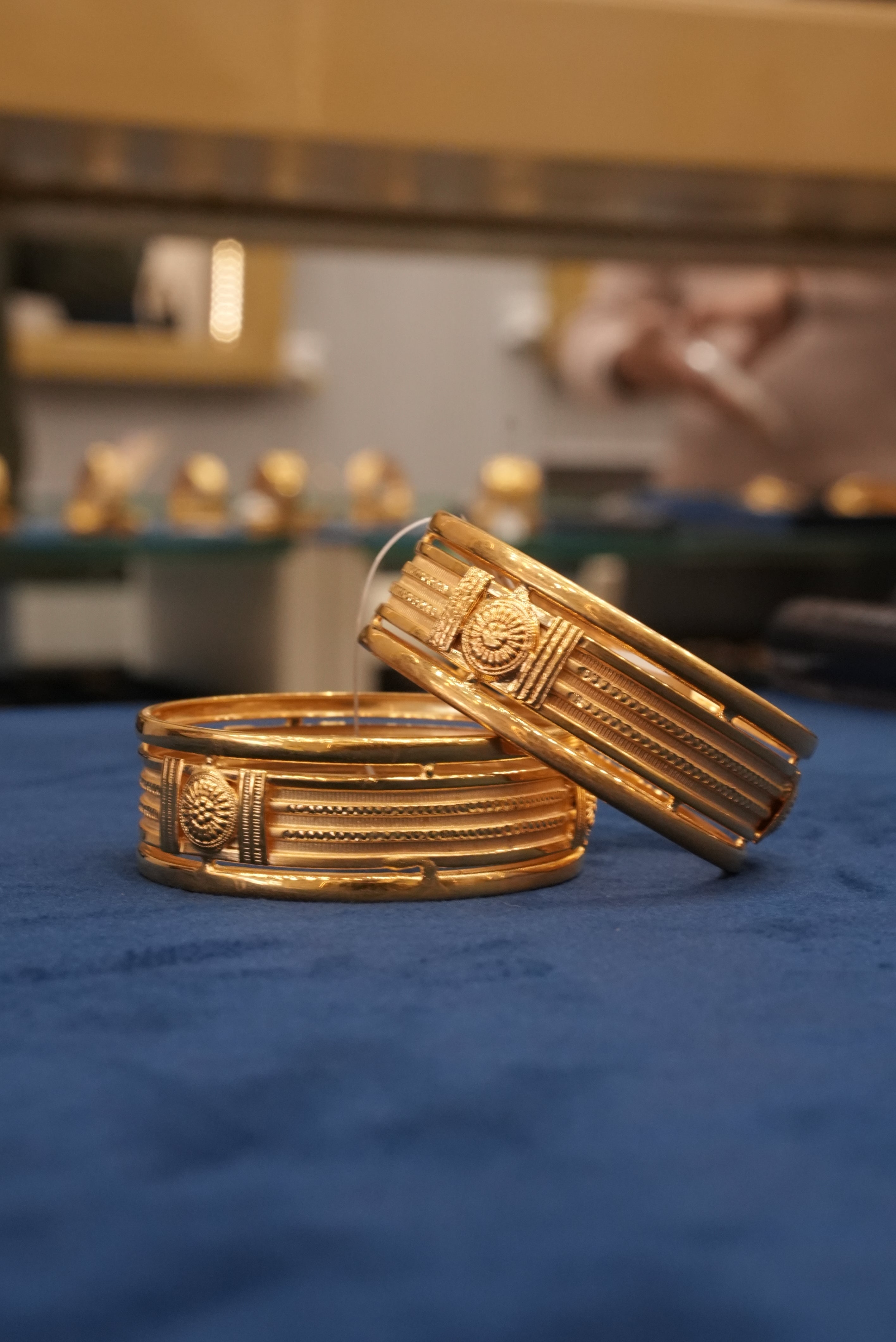 Anaya Curve, Bangles & Kadas, Gold Patra demi-fine jewellery, Size 2.4, SKU BK_L_6 image 1