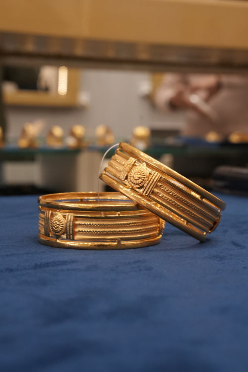 Anaya Curve, Bangles & Kadas, Gold Patra demi-fine jewellery, Size 2.4, SKU BK_L_6 image 1