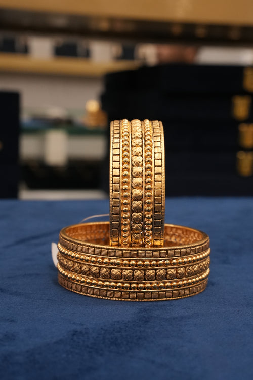 Aurevia, Bangles & Kadas, Gold Patra demi-fine jewellery, Size 2.4, SKU BK_L_22 image 0