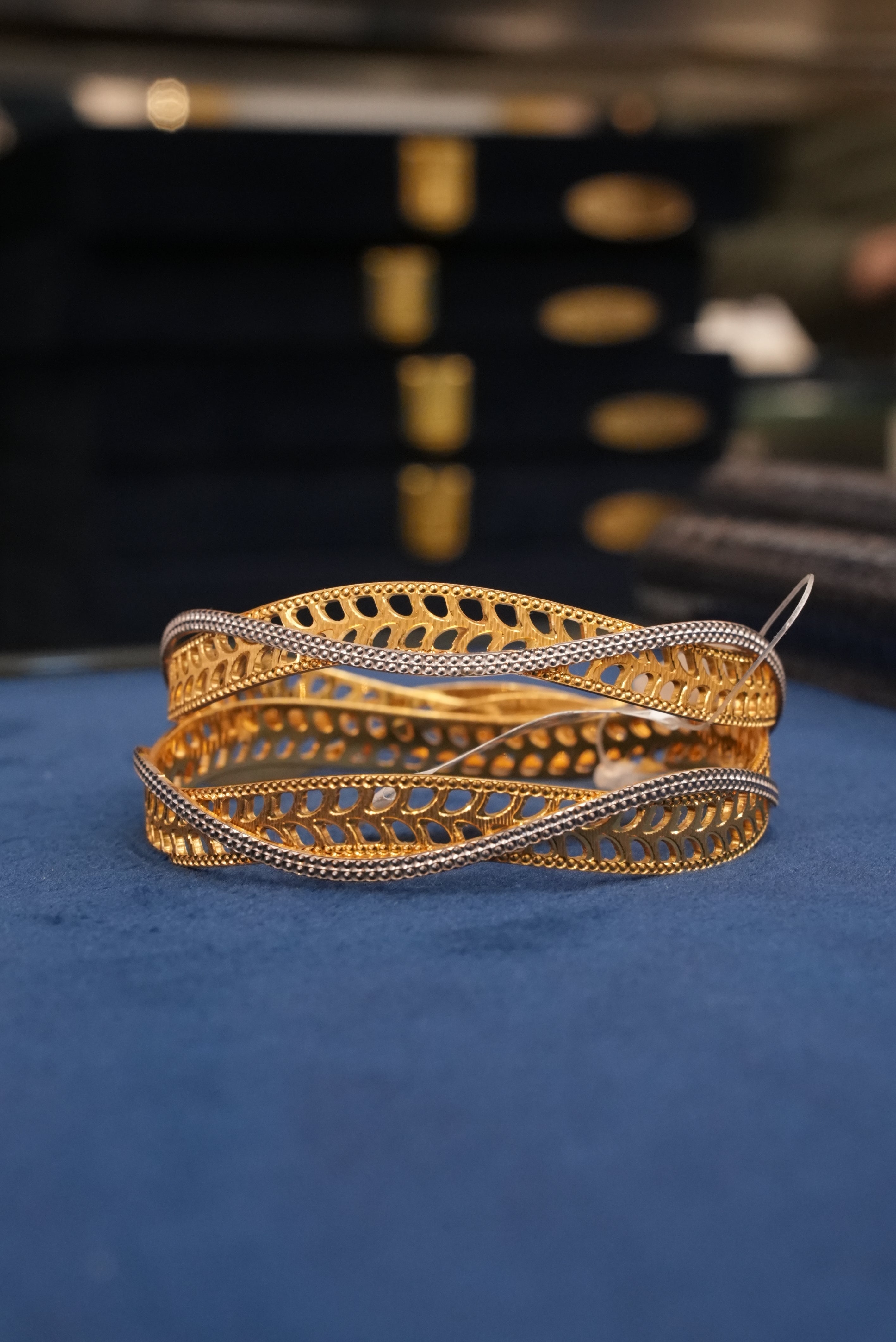 Golden Mirage, Bangles & Kadas, Gold Patra demi-fine jewellery, Size 2.8, SKU BK_L_74 image 2