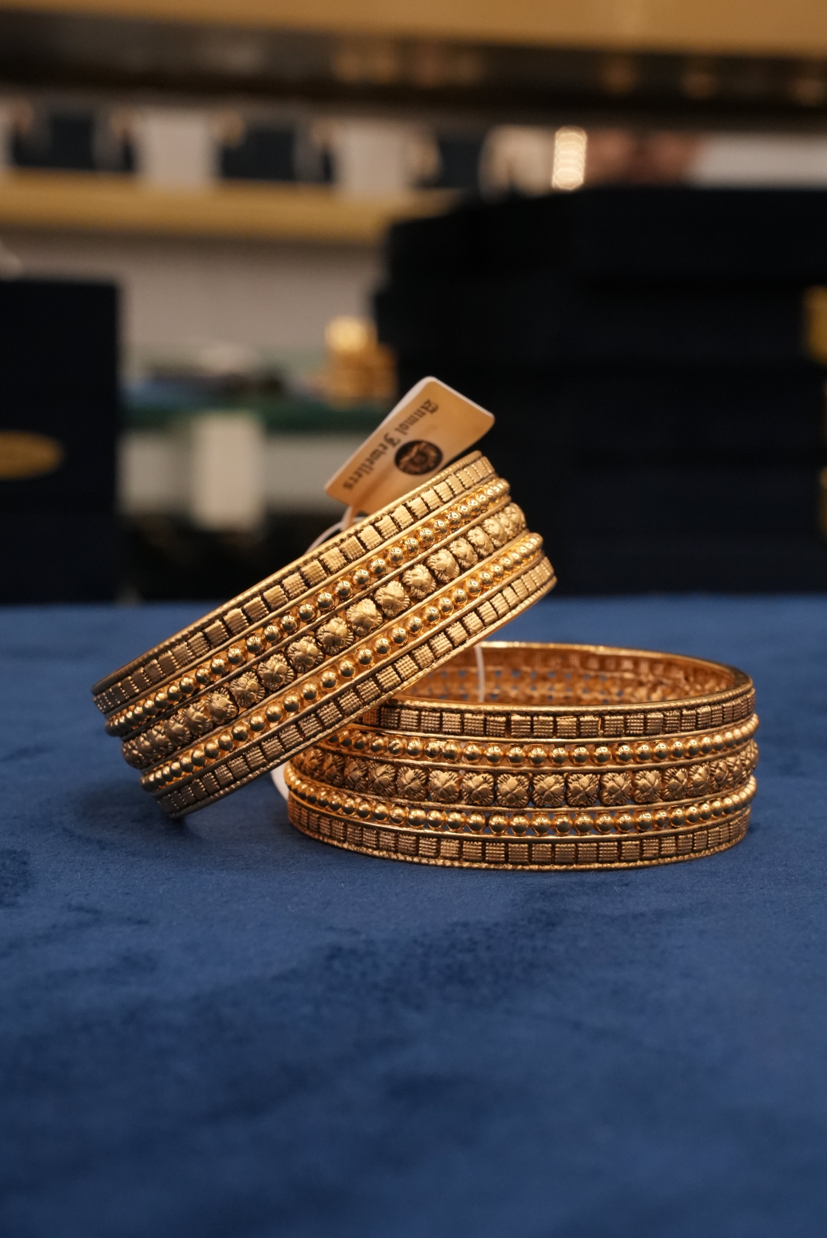 Aurevia, Bangles & Kadas, Gold Patra demi-fine jewellery, Size 2.4, SKU BK_L_22 image 1