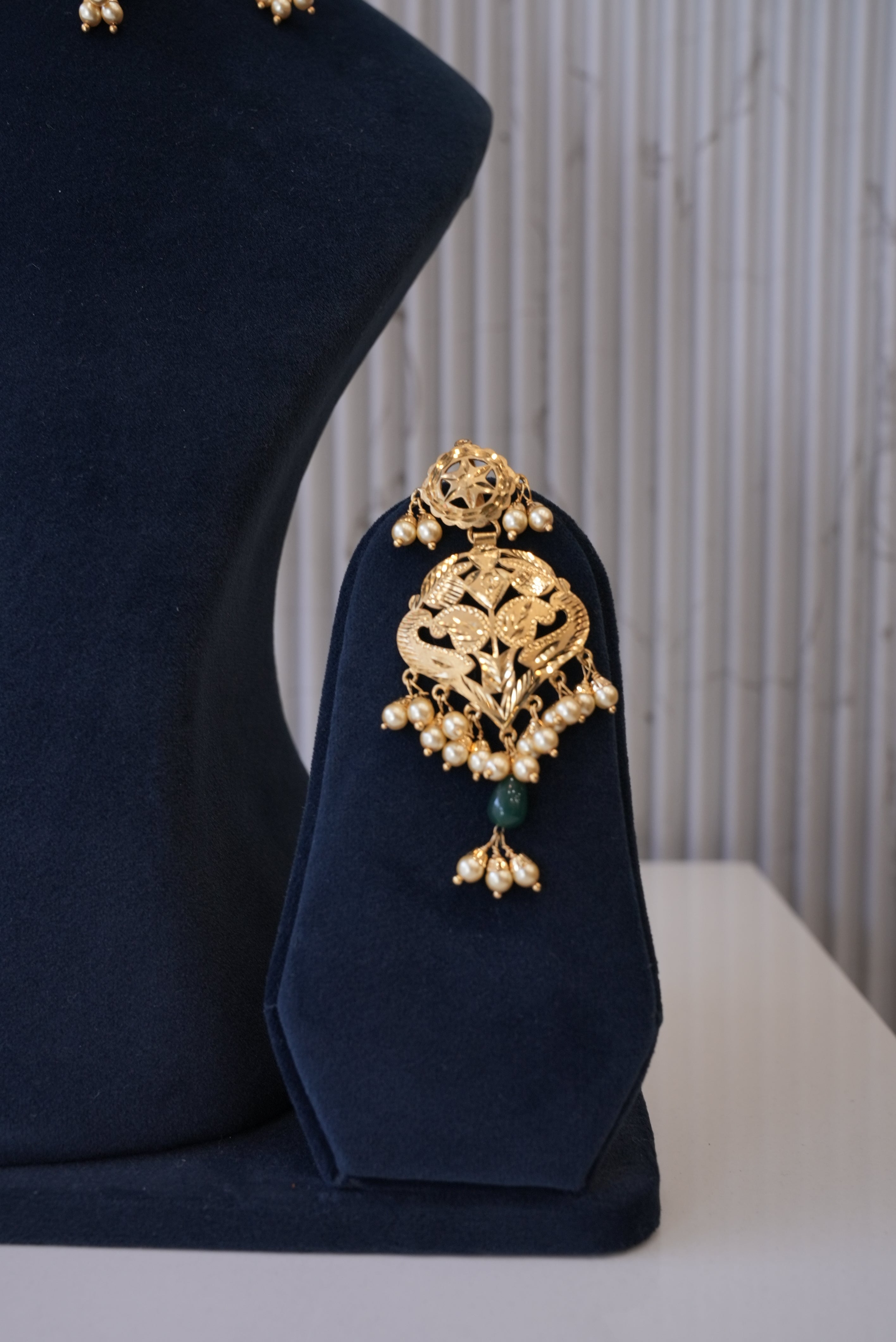 Rajwada Royale, Necklace, Gold Patra demi-fine jewellery, SKU N_JS_2 image 2