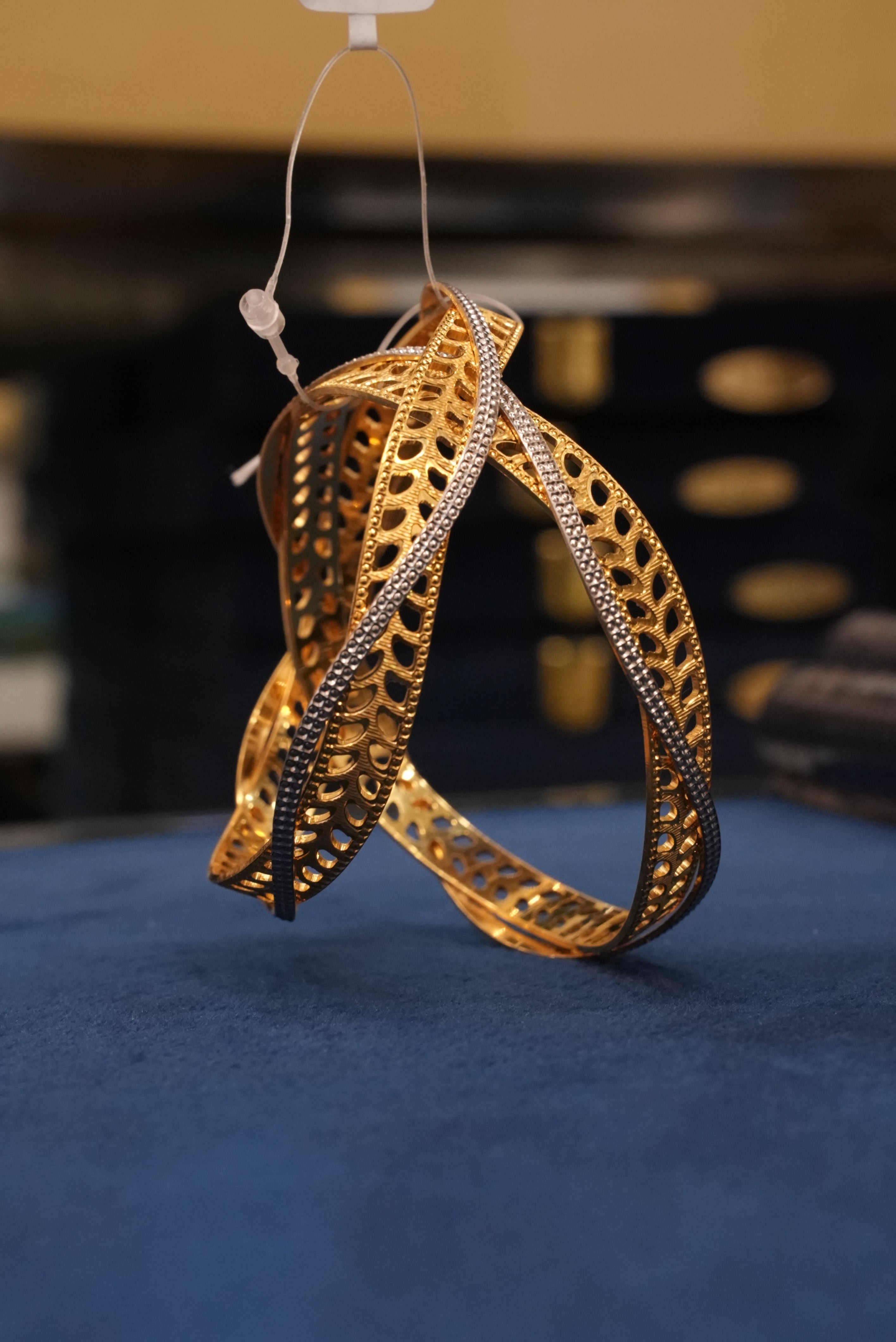 Golden Mirage, Bangles & Kadas, Gold Patra demi-fine jewellery, Size 2.8, SKU BK_L_74 image 0
