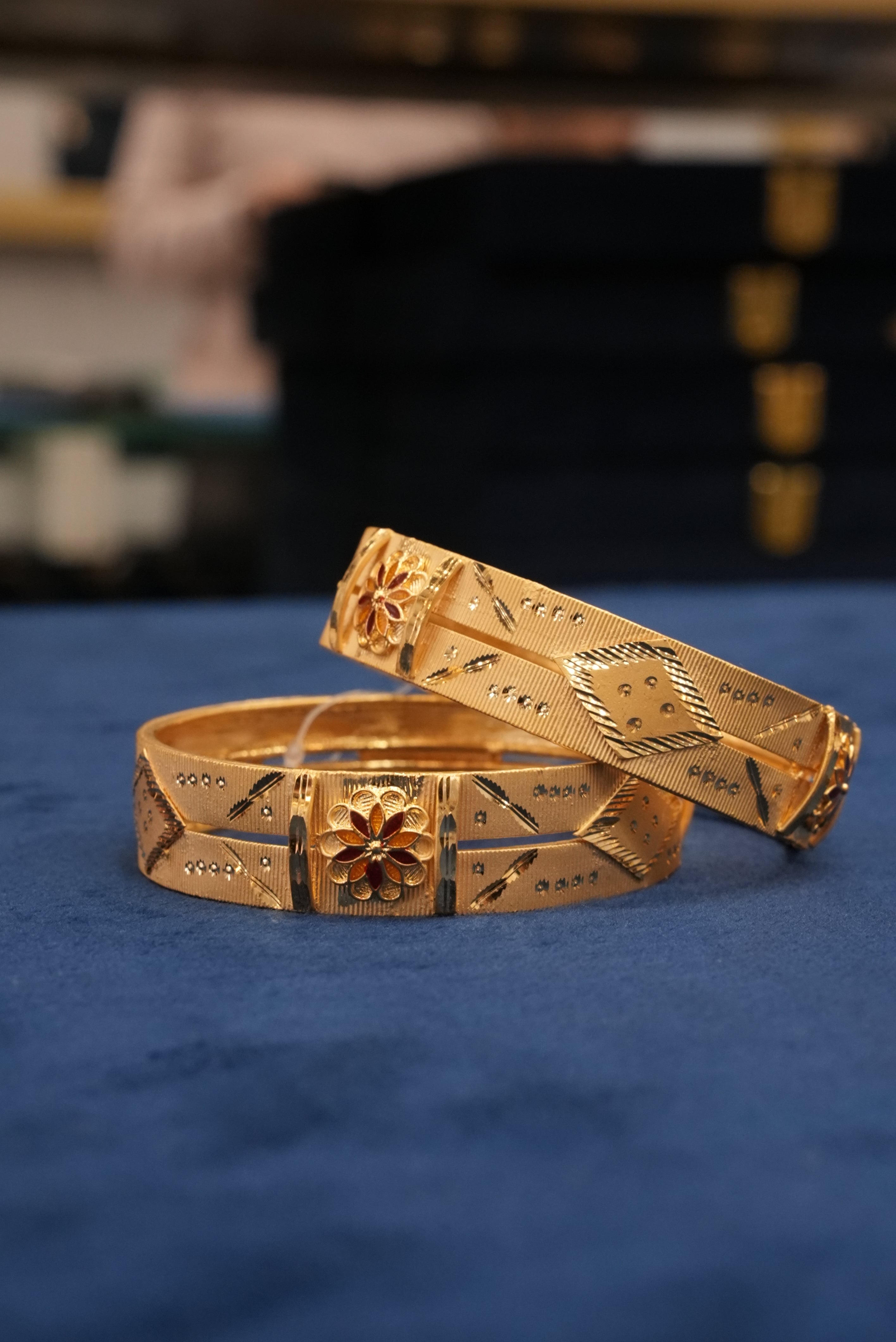 Devika Gold, Bangles & Kadas, Gold Patra demi-fine jewellery, Size 2.4, SKU BK_L_13 image 1