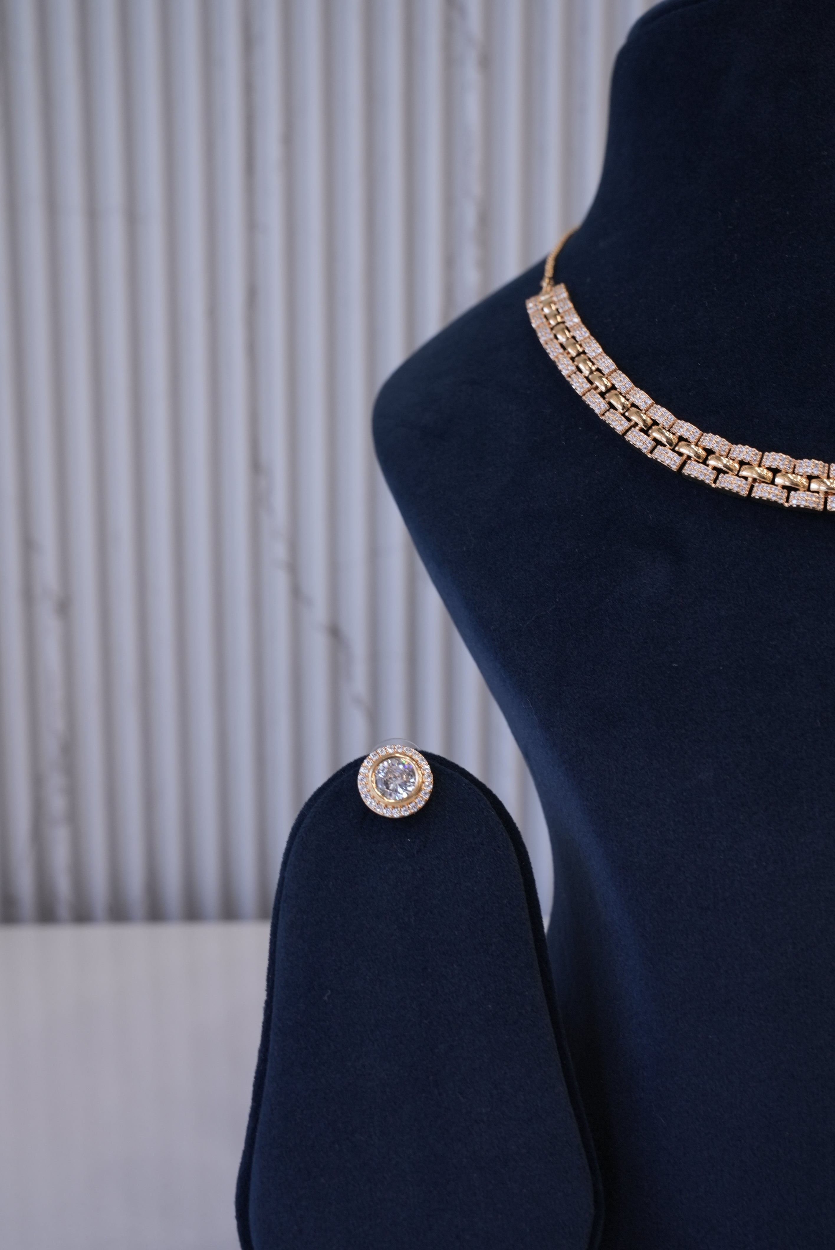 Midnight Glow, Necklace, Gold Patra demi-fine jewellery, SKU N_D_2 image 2