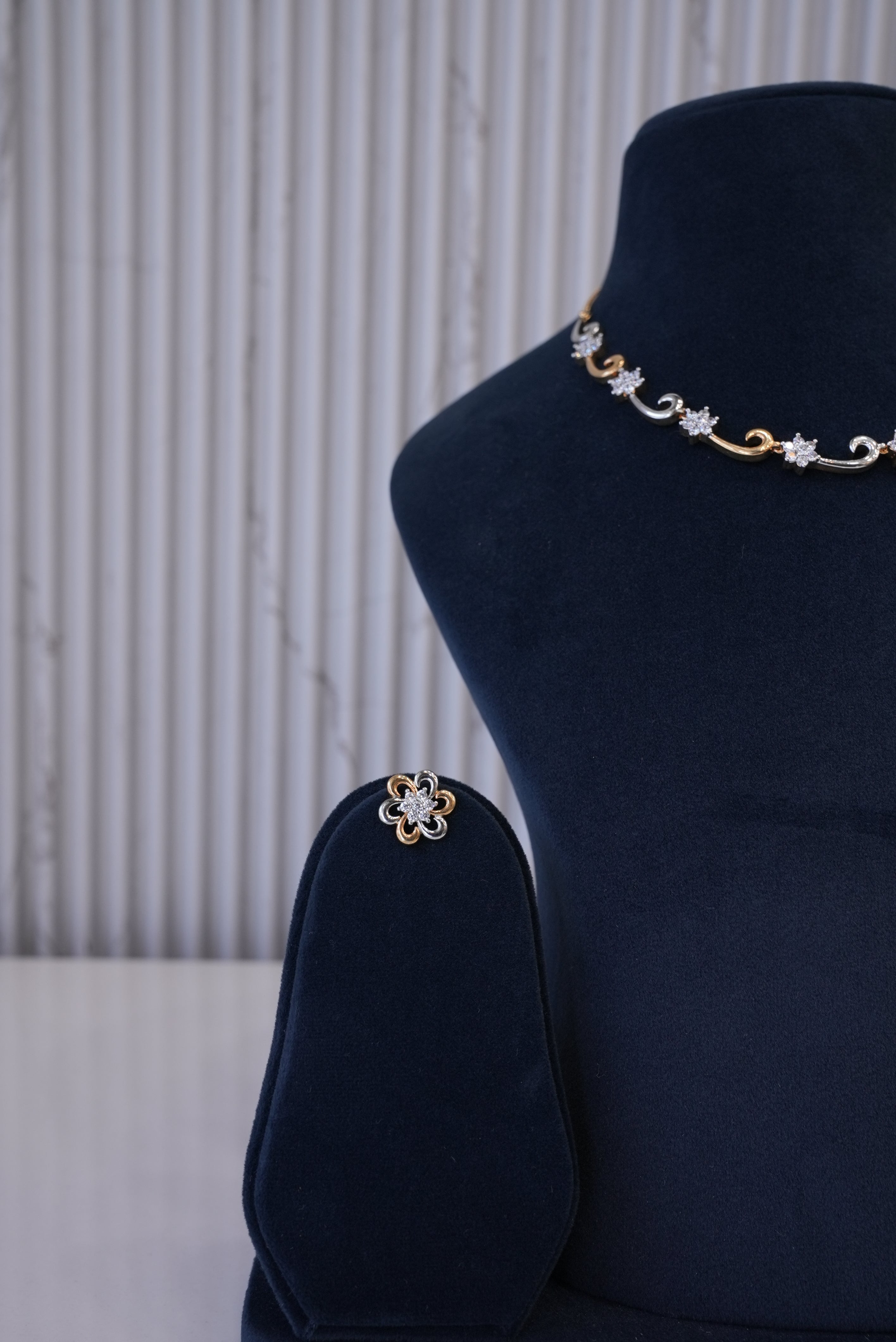 Diamond Whisper, Necklace, Gold Patra demi-fine jewellery, SKU N_D_12 image 2