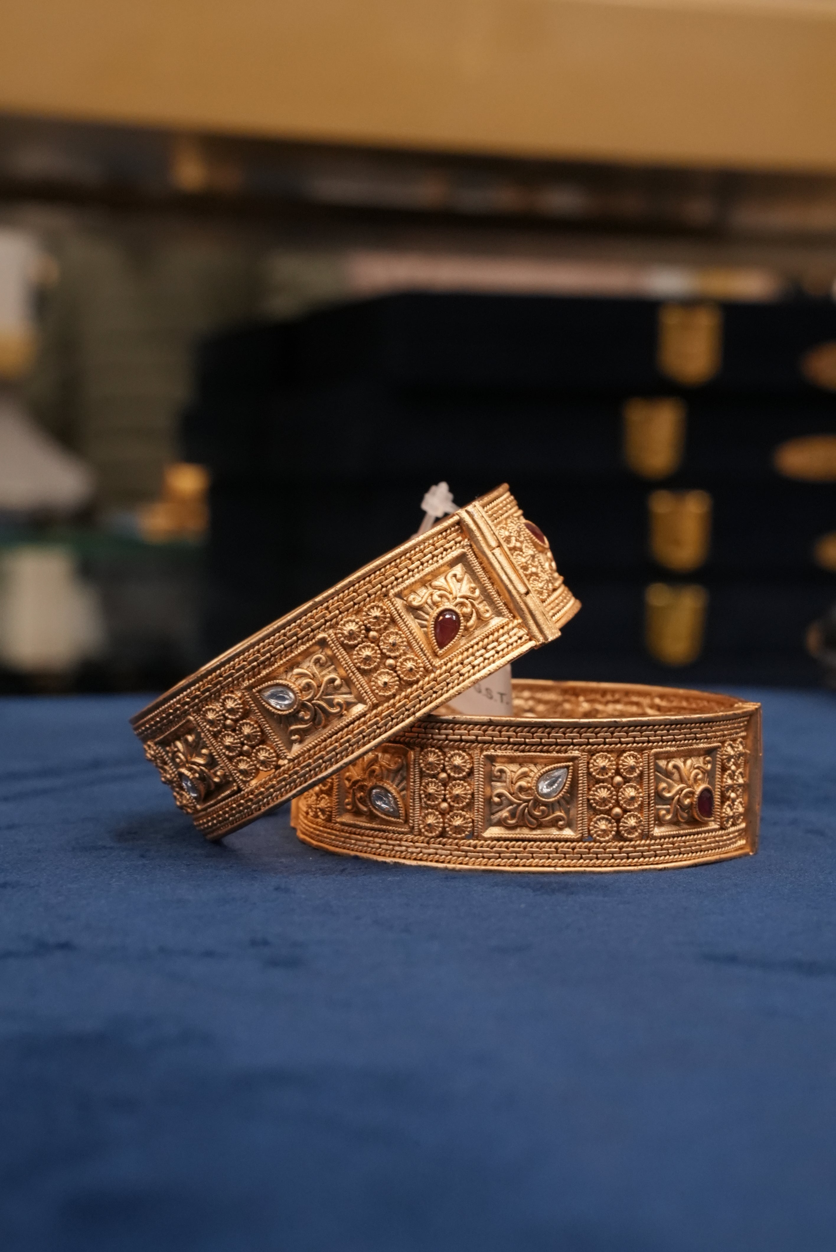 Orna Edge, Bangles & Kadas, Gold Patra demi-fine jewellery, Size 2.6, SKU BK_L_26 image 1