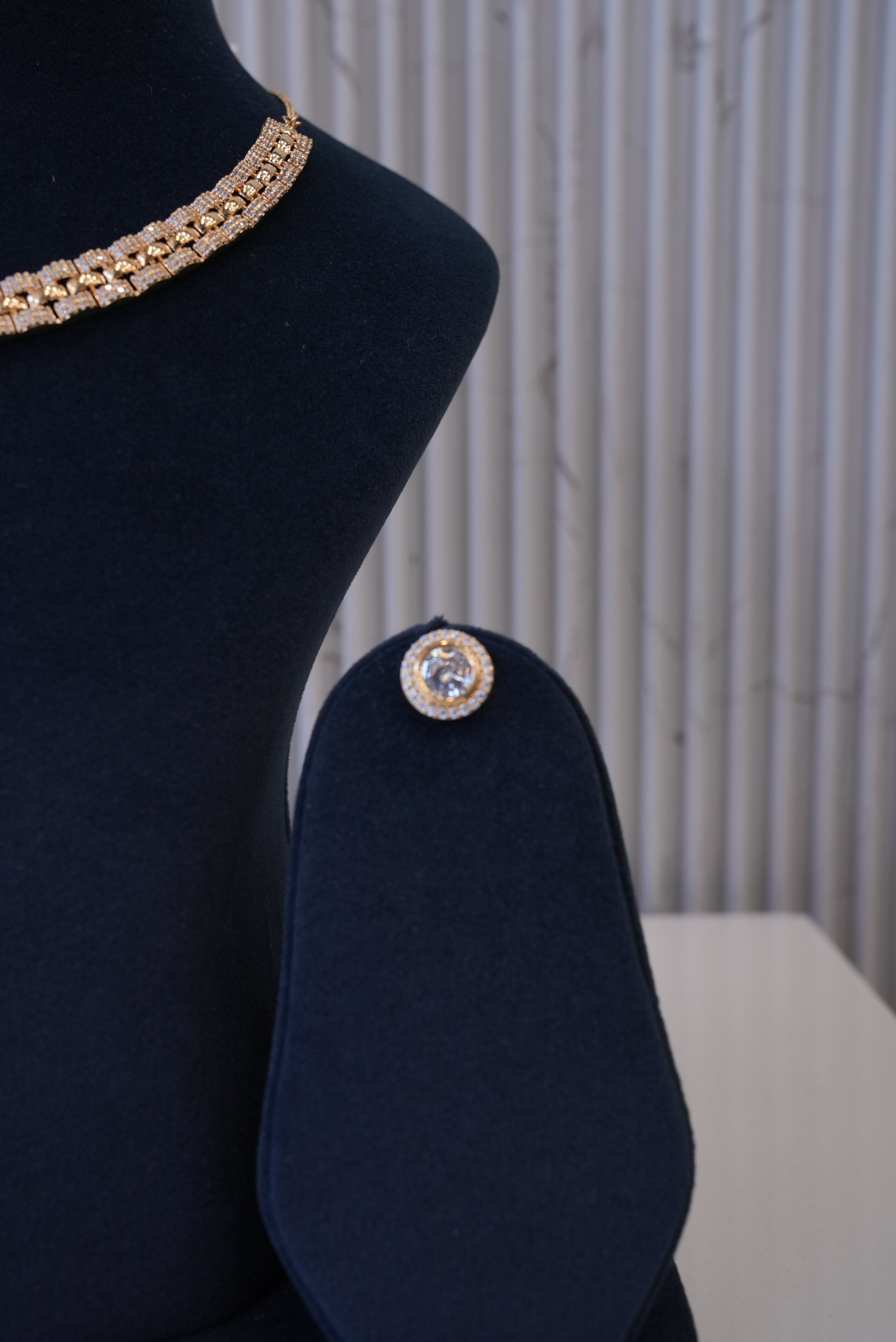 Midnight Glow, Necklace, Gold Patra demi-fine jewellery, SKU N_D_2 image 3