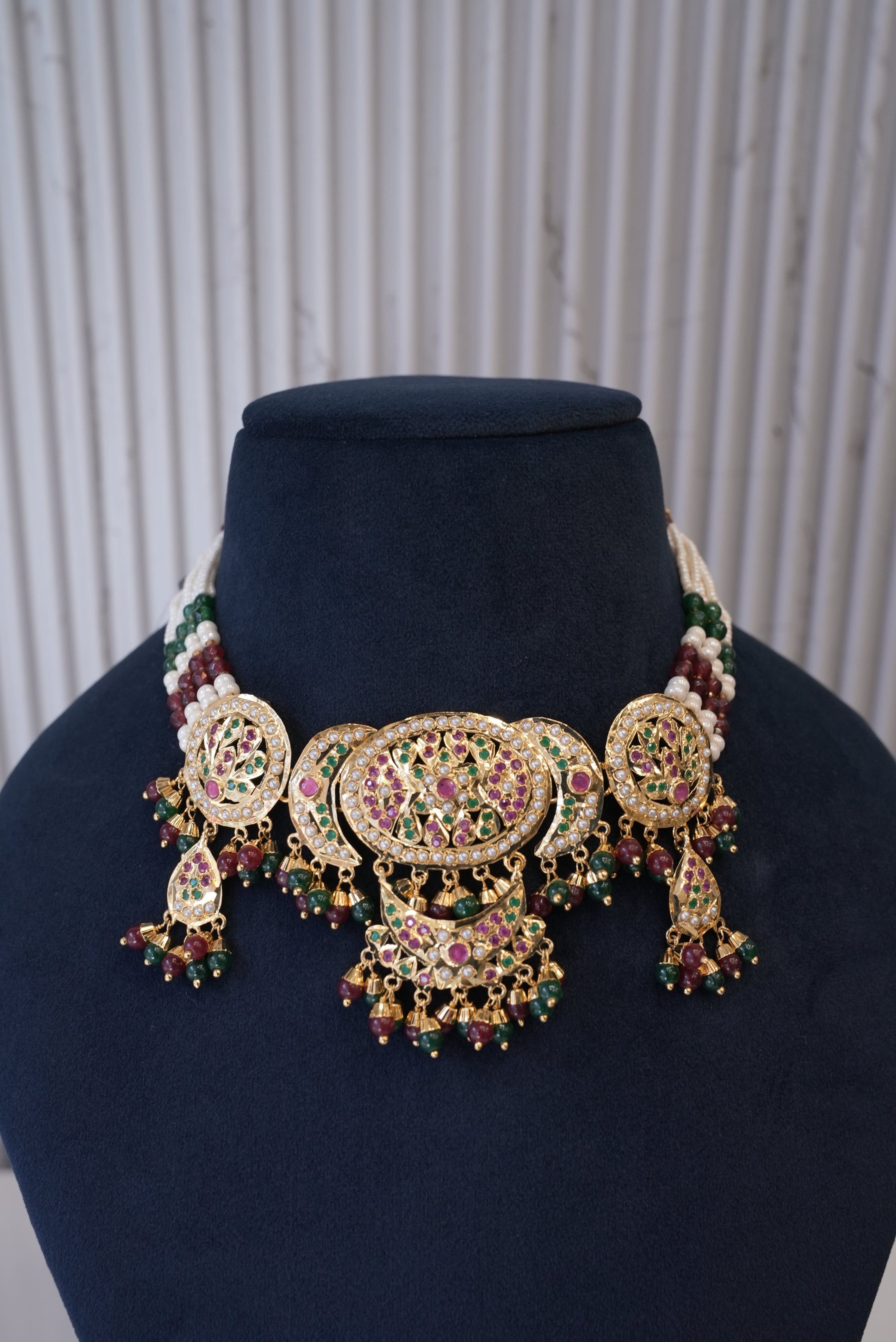 Noor-e-Nazakat, Necklace, Gold Patra demi-fine jewellery, SKU N_JS_3 image 1