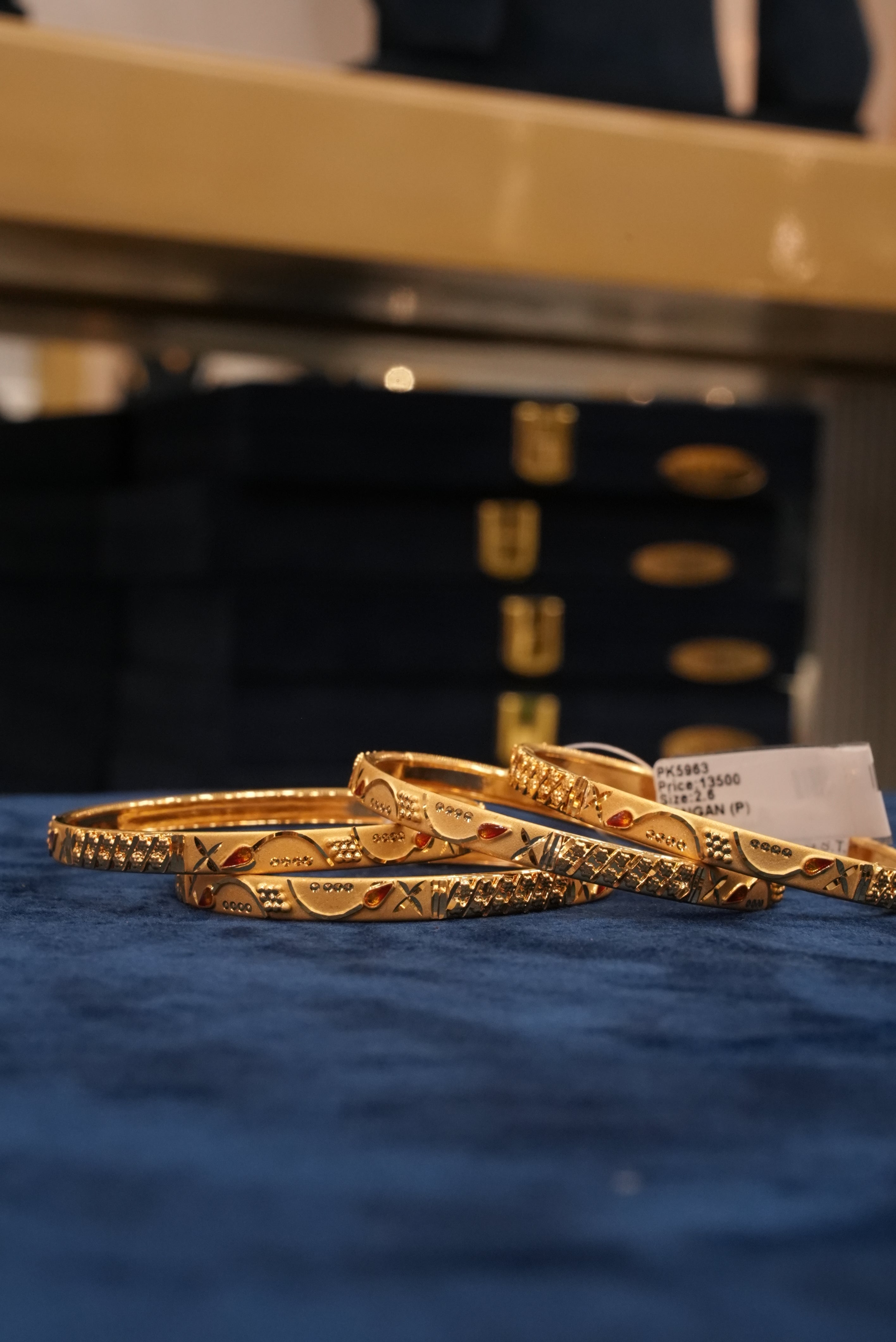 Sparsh Madhur, Bangles & Kadas, Gold Patra demi-fine jewellery, Size 2.6, SKU BK_L_159 image 2