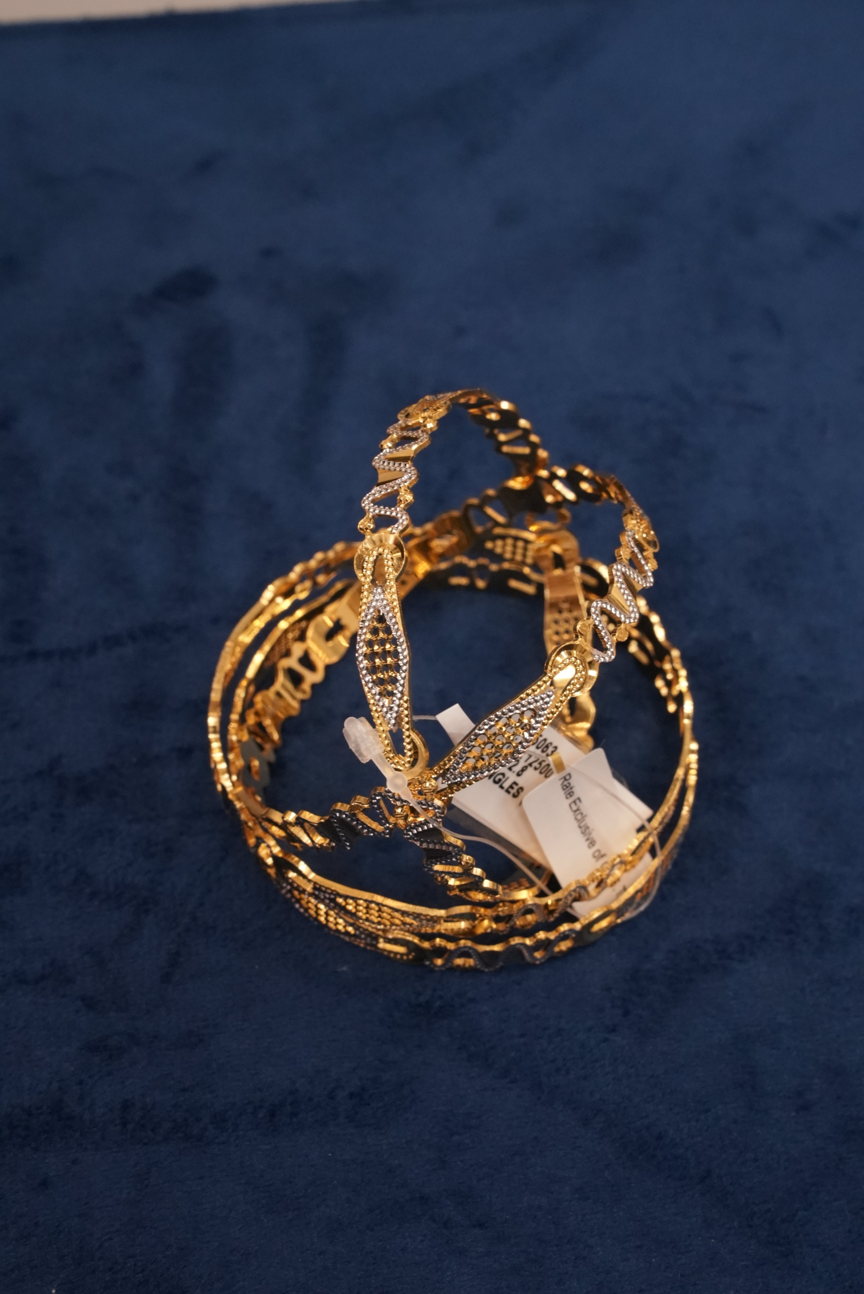 Kesar Sandesh, Bangles & Kadas, Gold Patra demi-fine jewellery, Size 2.8, SKU BK_L_173 image 1