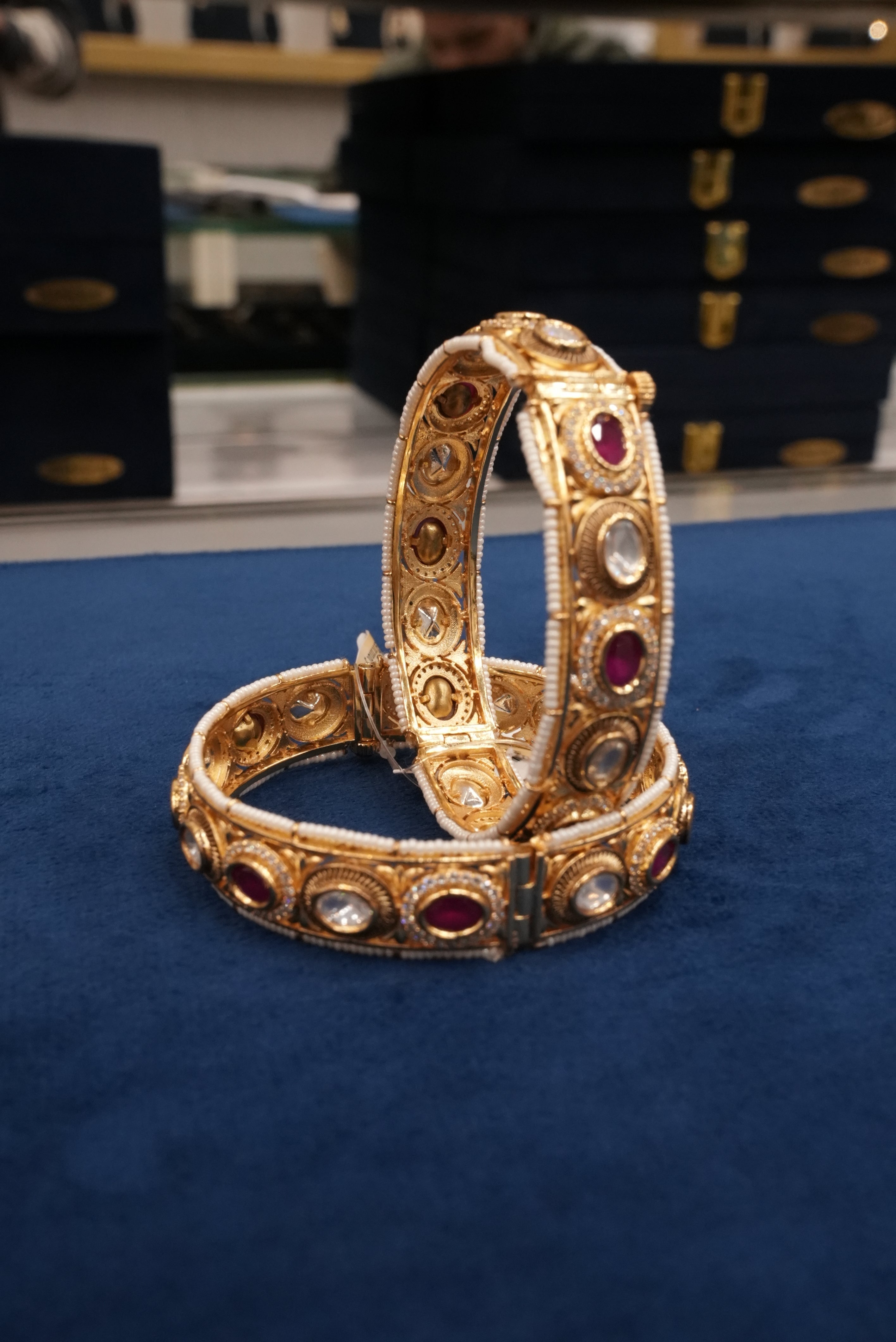 Saatphera Sneh, Bangles & Kadas, Gold Patra demi-fine jewellery, Size 2.6, SKU BK_L_92 image 1
