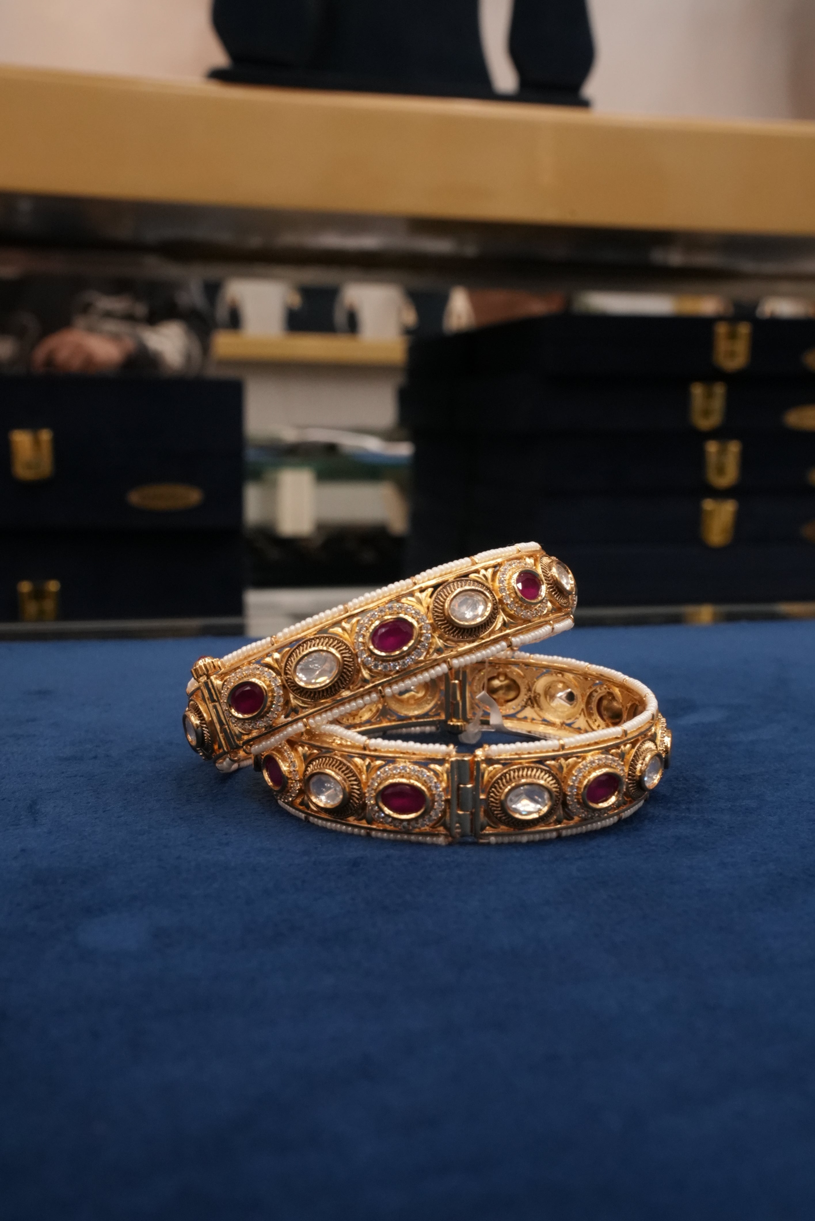 Saatphera Sneh, Bangles & Kadas, Gold Patra demi-fine jewellery, Size 2.6, SKU BK_L_92 image 2