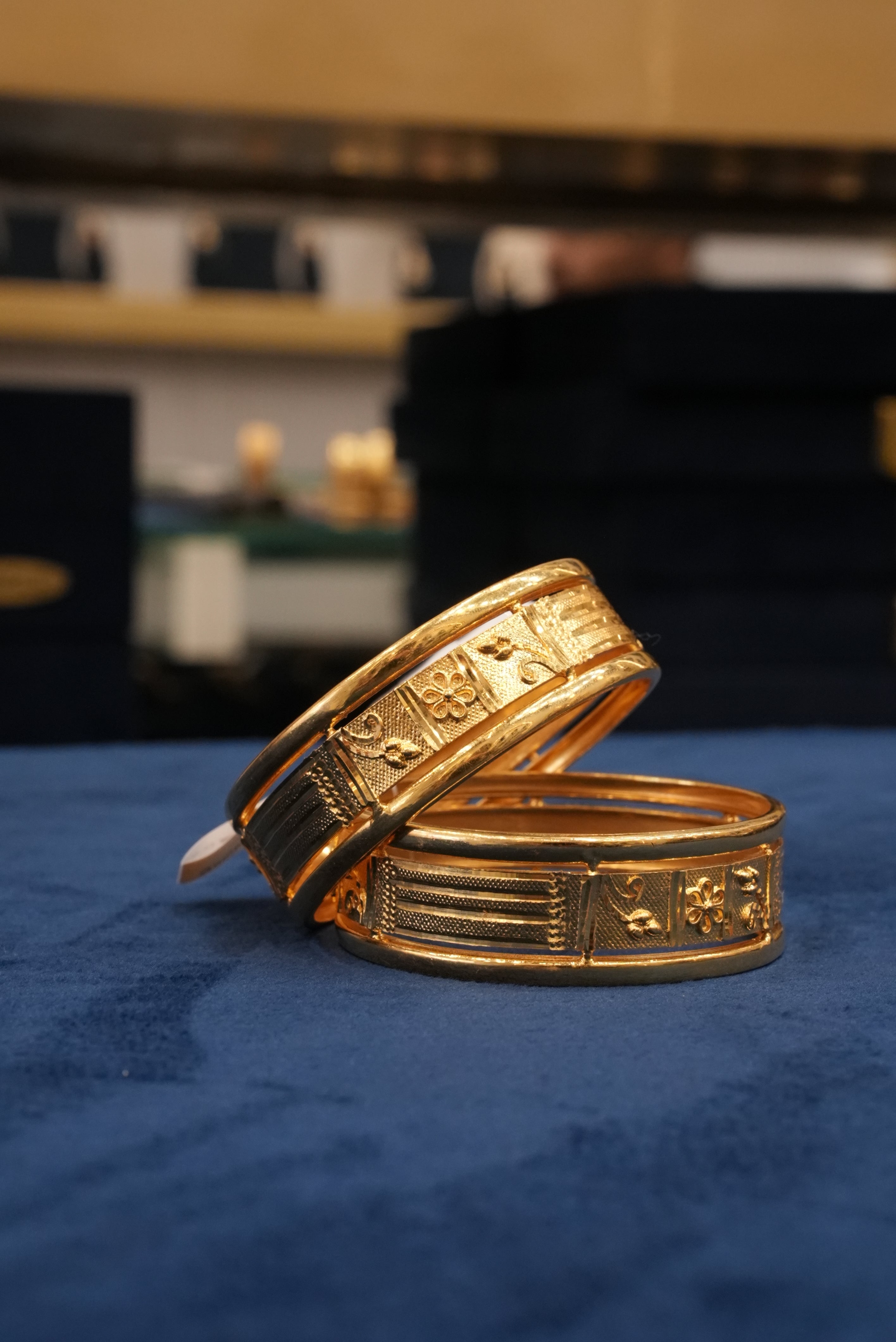 Sleekra, Bangles & Kadas, Gold Patra demi-fine jewellery, Size 2.4, SKU BK_L_21 image 1