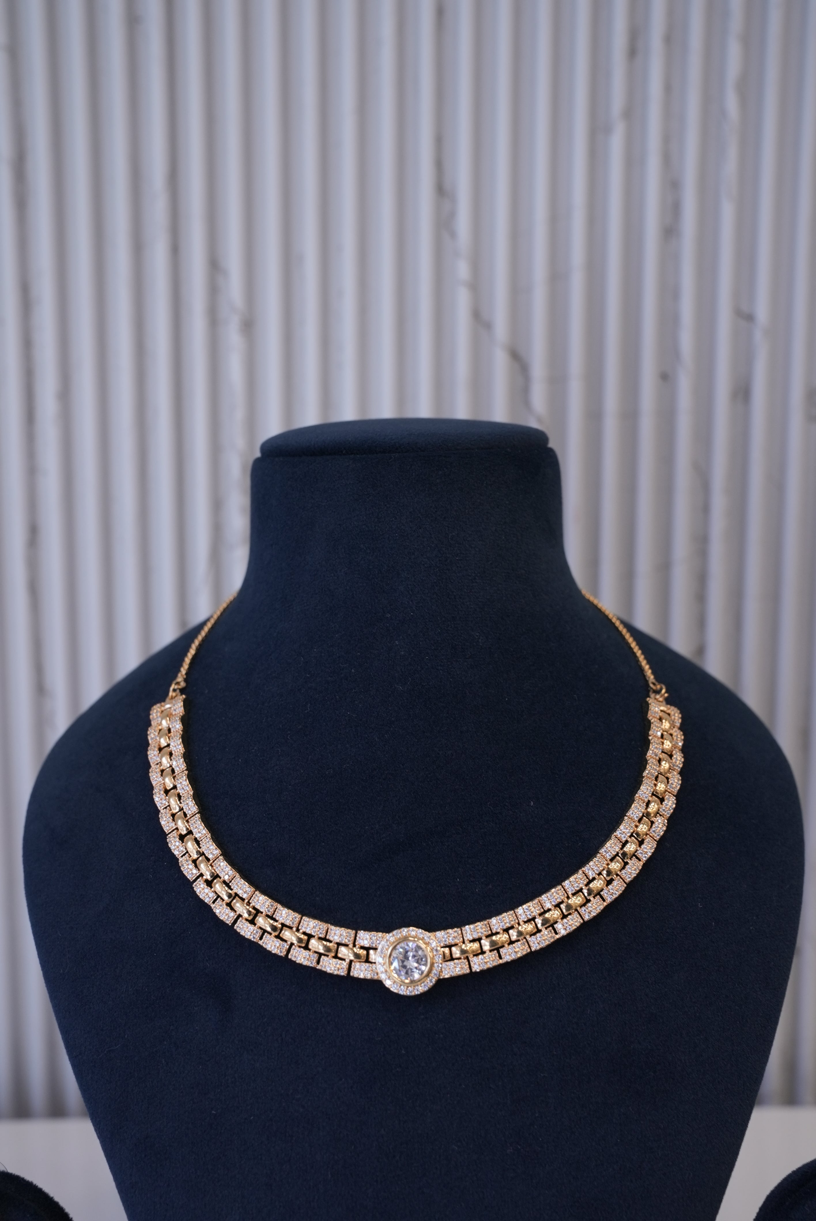 Midnight Glow, Necklace, Gold Patra demi-fine jewellery, SKU N_D_2 image 1