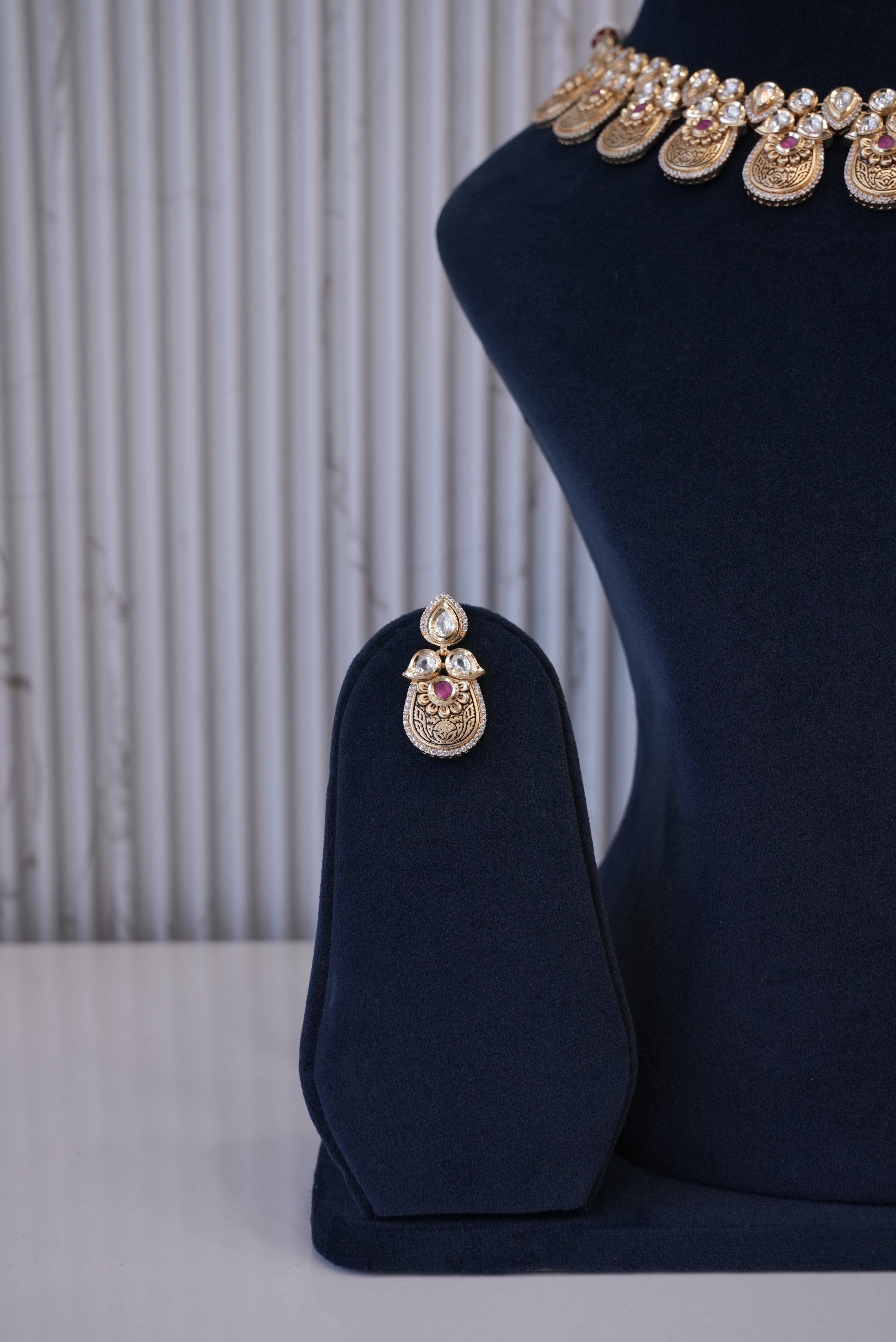 Golden Leher, Necklace, Gold Patra demi-fine jewellery, SKU N_KS_5 image 2