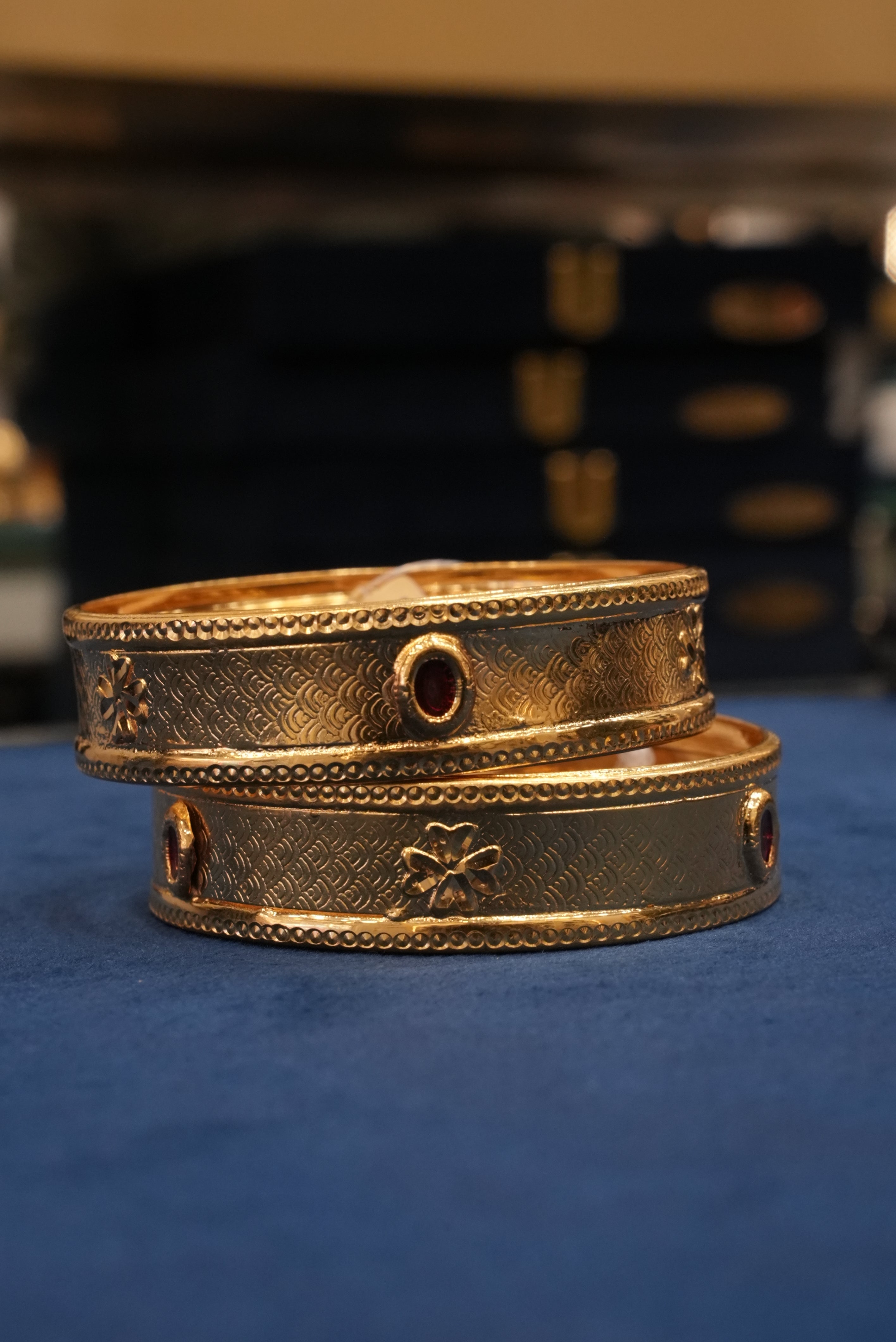 Desi Luxe, Bangles & Kadas, Gold Patra demi-fine jewellery, Size 2.10, SKU BK_L_51 image 2