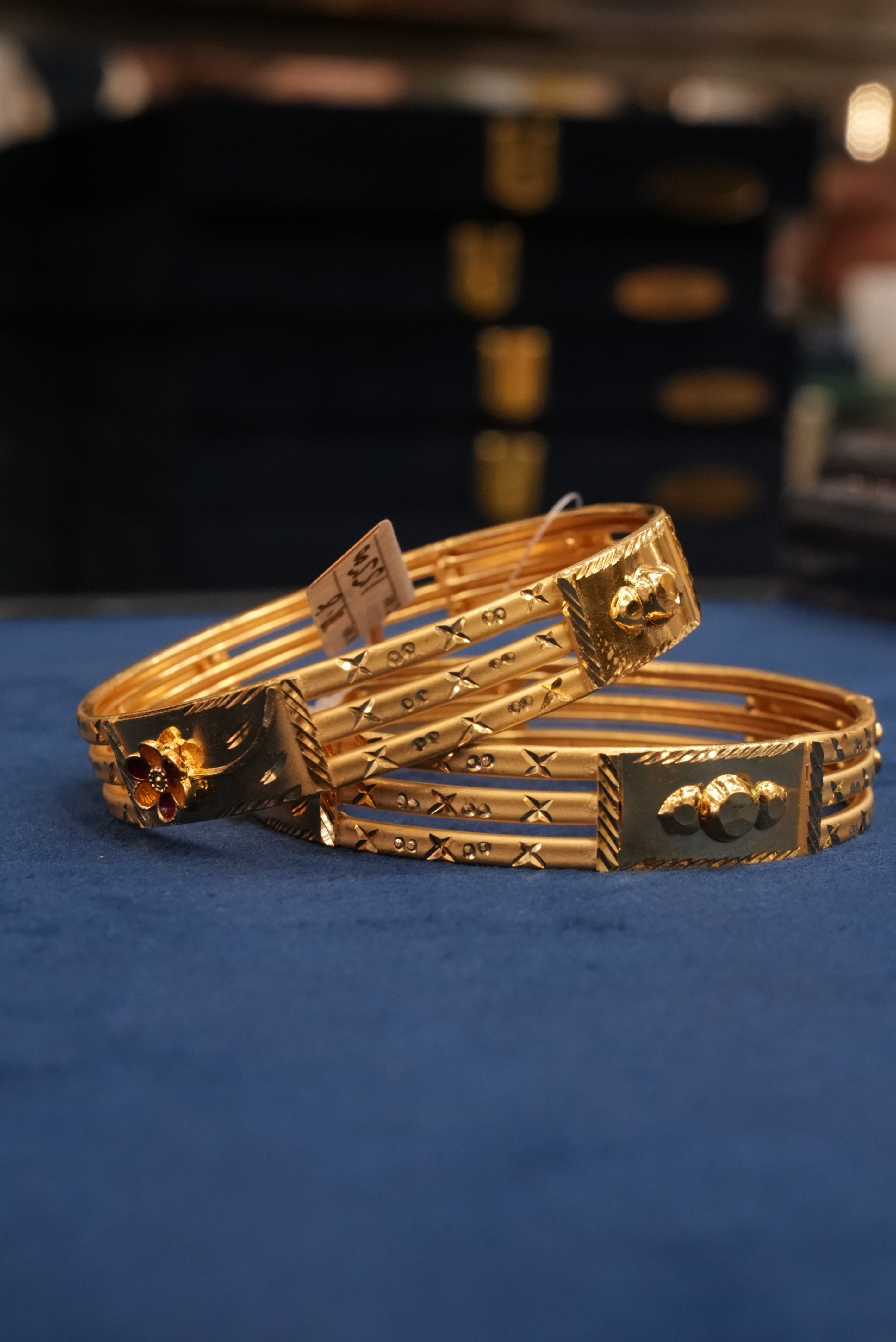 Mangala, Bangles & Kadas, Gold Patra demi-fine jewellery, Size 2.8, SKU BK_L_49 image 1