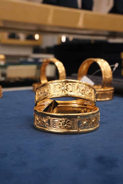 Aura Kada, Bangles & Kadas, Gold Patra demi-fine jewellery, Size 2.4, SKU BK_L_1 image 1