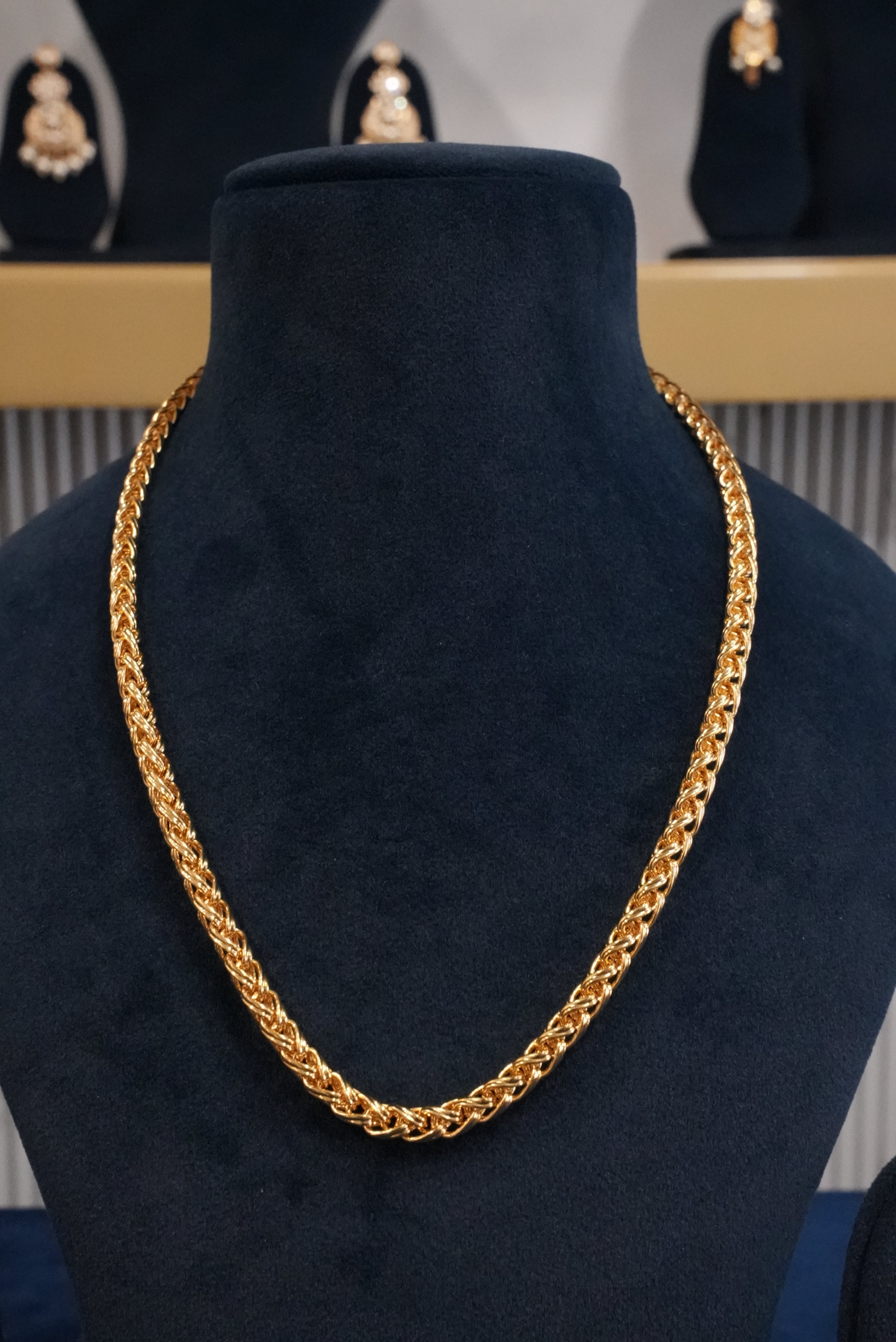 Modern Edge, Chains, Gold Patra demi-fine jewellery, Size 18 inches, SKU CH_G_11 image 0
