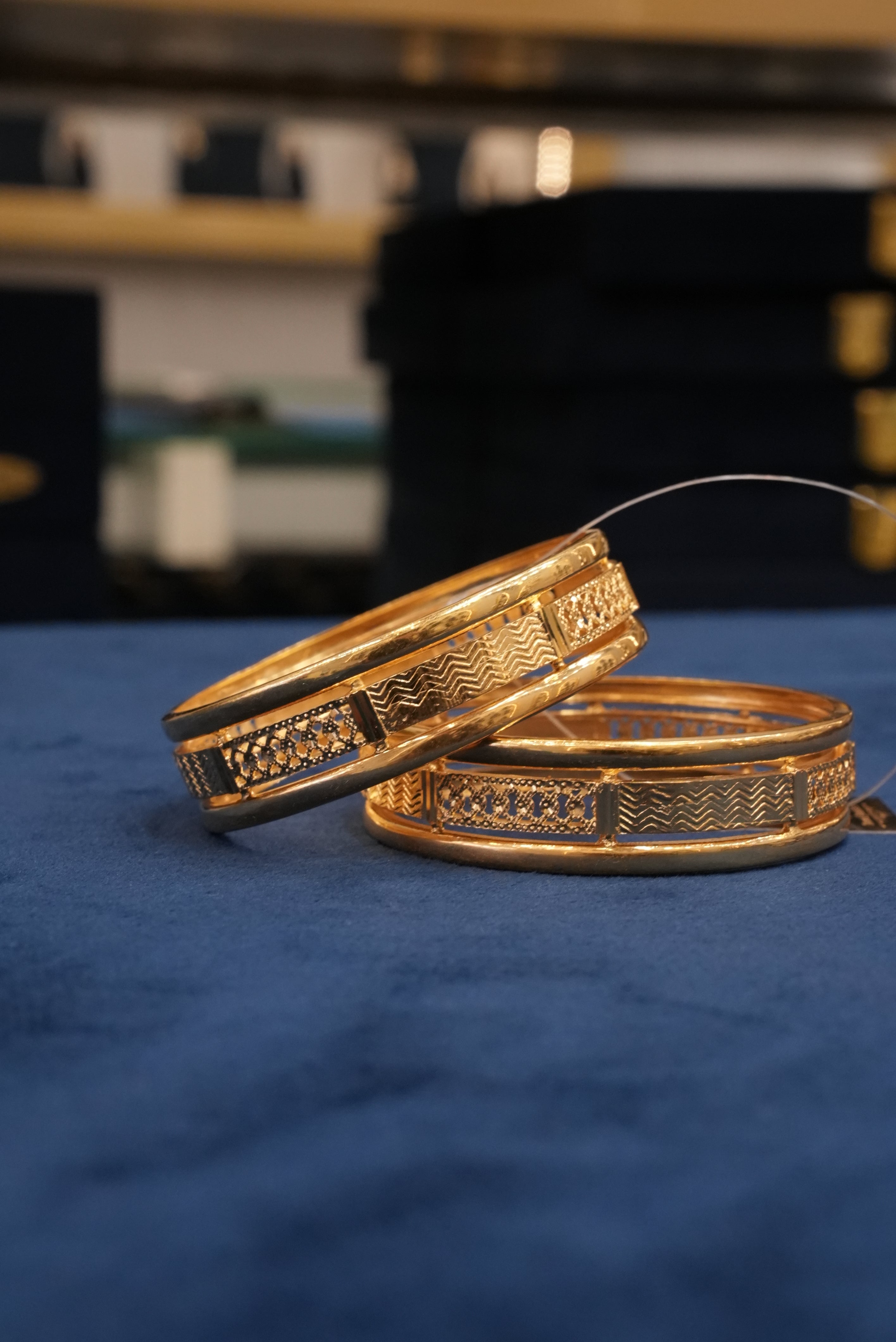Shakti Kada, Bangles & Kadas, Gold Patra demi-fine jewellery, Size 2.6, SKU BK_L_36 image 1