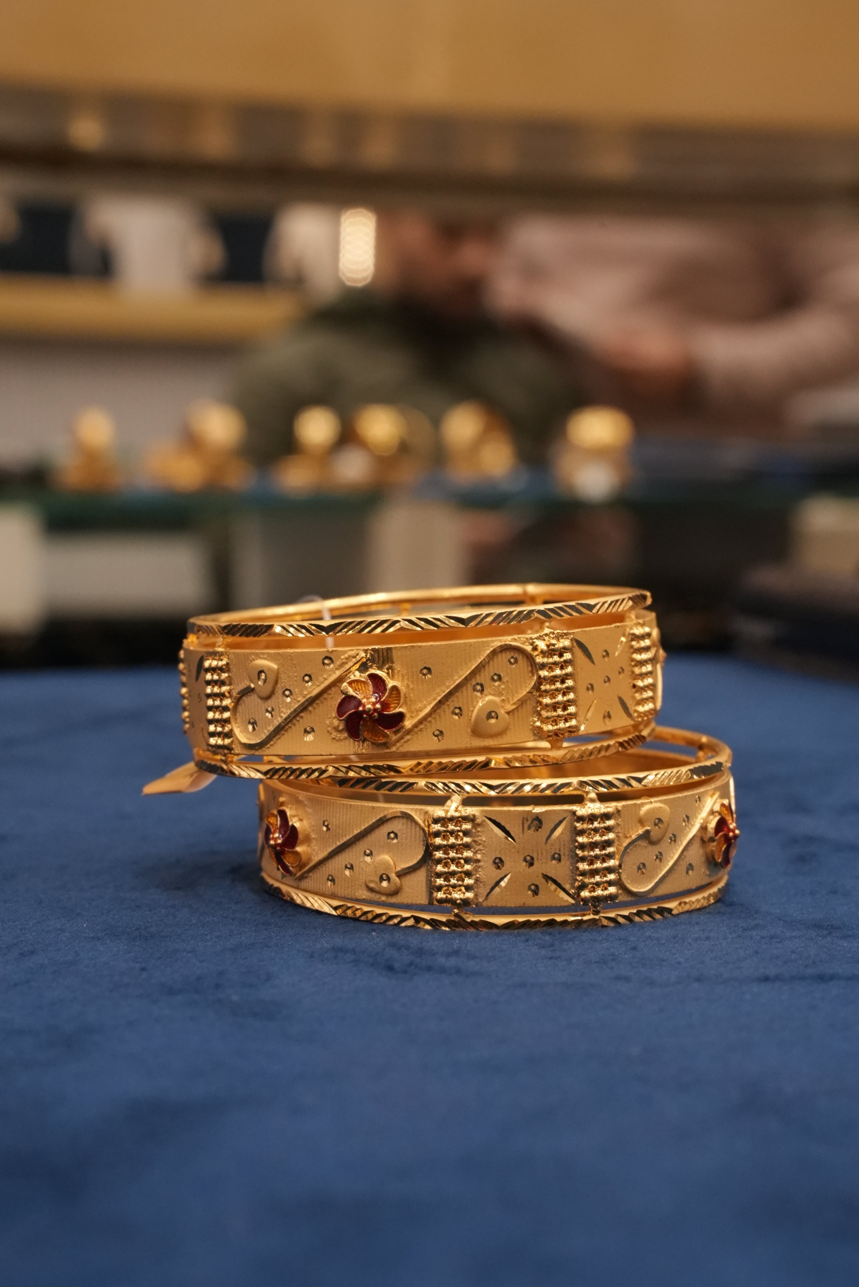 Nysa Bloom, Bangles & Kadas, Gold Patra demi-fine jewellery, Size 2.4, SKU BK_L_8 image 1