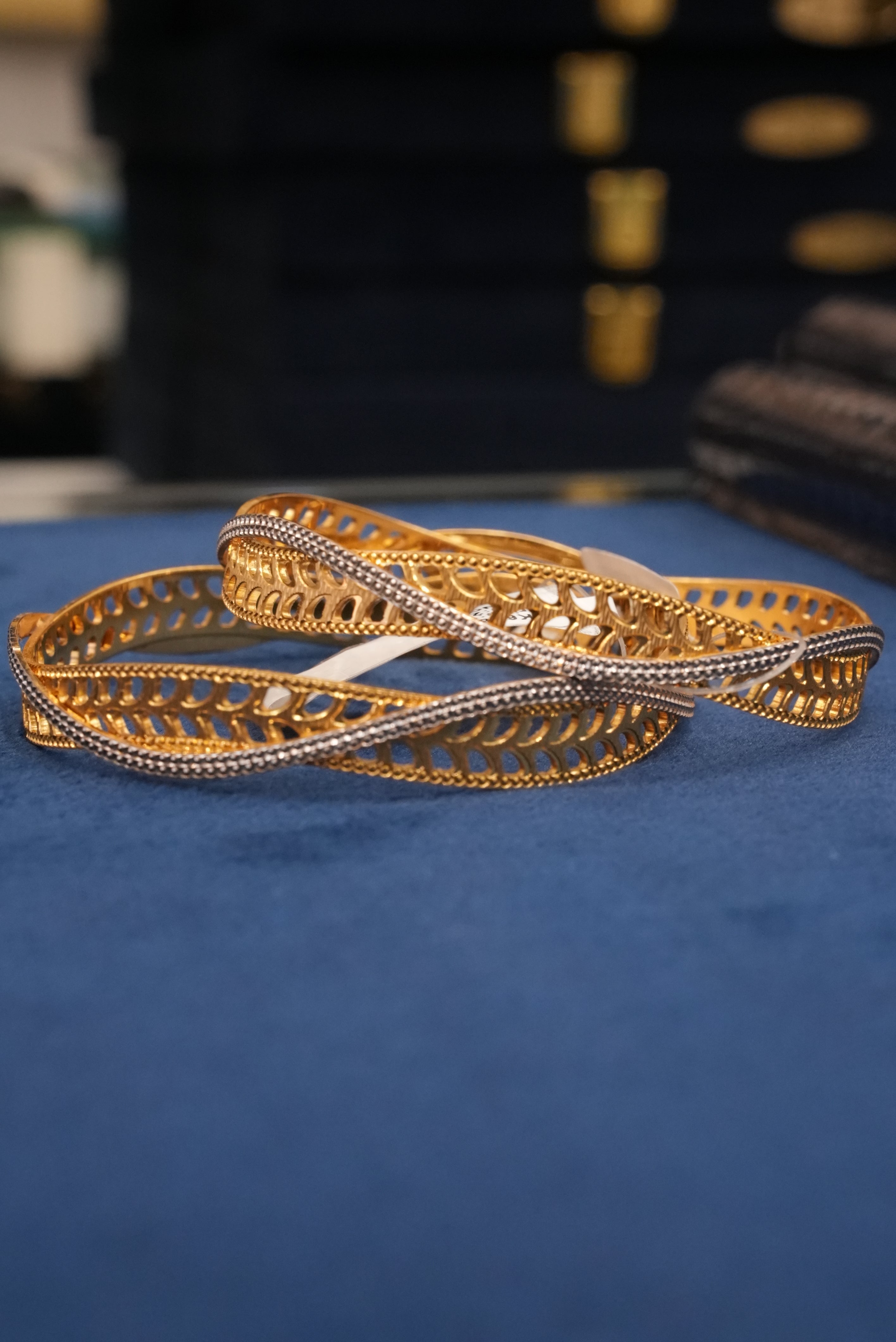 Golden Mirage, Bangles & Kadas, Gold Patra demi-fine jewellery, Size 2.8, SKU BK_L_74 image 1